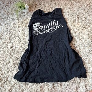 Famous vans vintage men’s y2k Stars & Straps Black Tank Top with Family Script t
